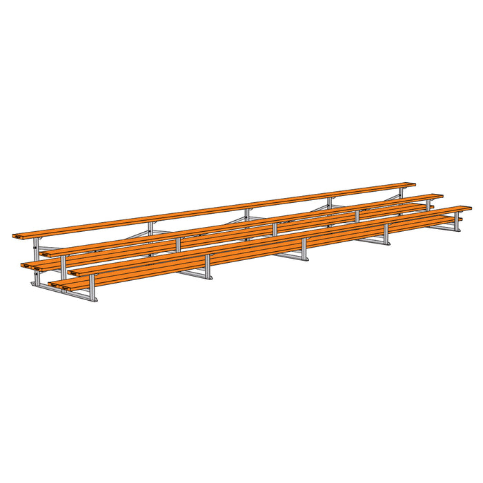 Bleacher - 27 ft. (3 Row - Double Foot Plank) - All Aluminum (Powder Coated)