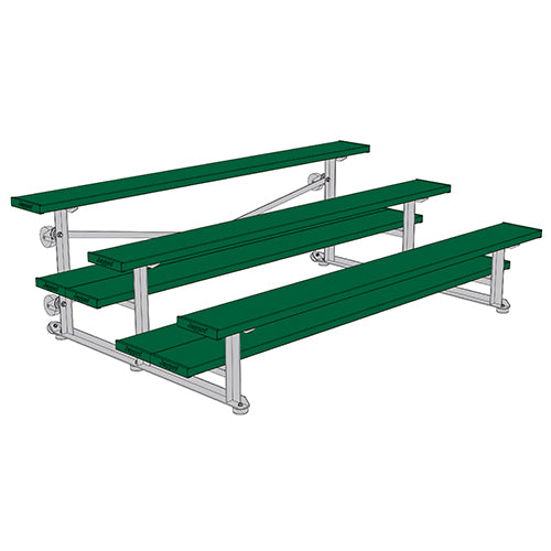 Bleacher - 7-1/2 ft. (3 Row - Double Foot Plank) - Tip & Roll (Powder Coated)