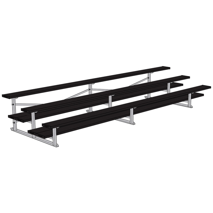 Bleacher - 15 ft. (3 Row - Double Foot Plank) - All Aluminum (Powder Coated)