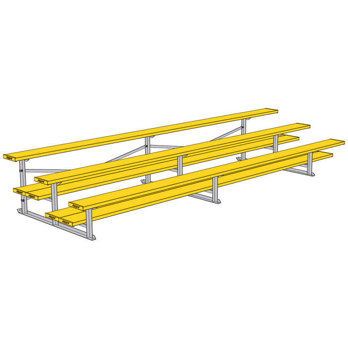 Bleacher - 15 ft. (3 Row - Double Foot Plank) - All Aluminum (Powder Coated)