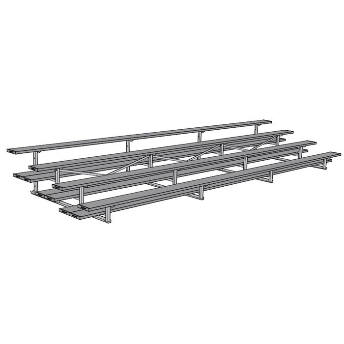 Bleacher - 21 ft. (4 Row - Double Foot Plank) - All Aluminum (Powder Coated)