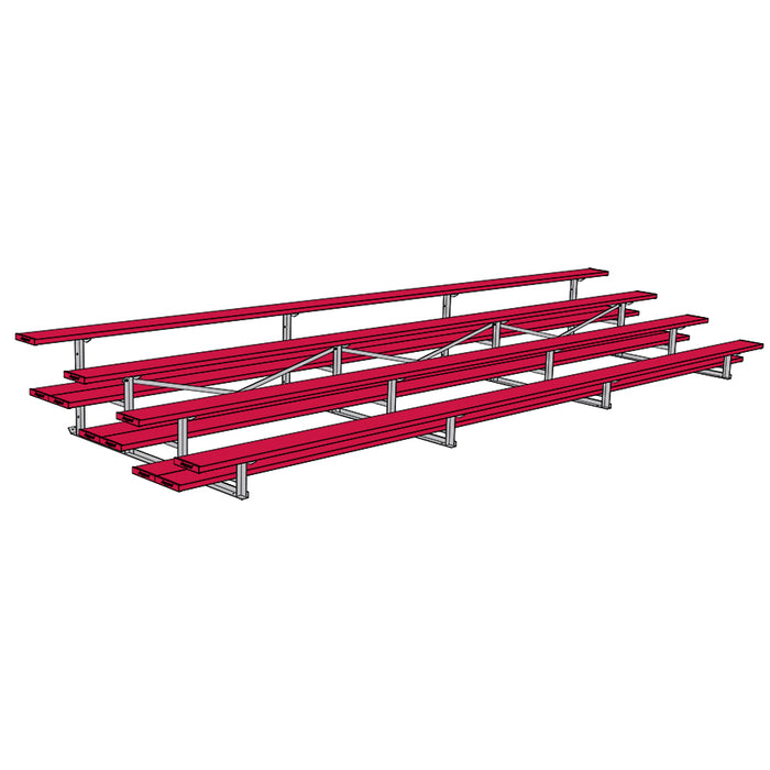 Bleacher - 21 ft. (4 Row - Double Foot Plank) - All Aluminum (Powder Coated)