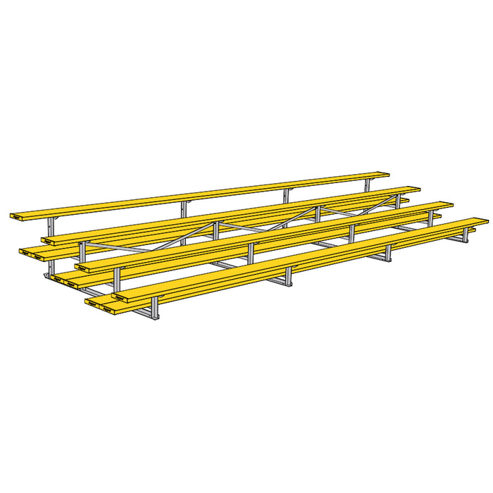 Bleacher - 21 ft. (4 Row - Double Foot Plank) - All Aluminum (Powder Coated)