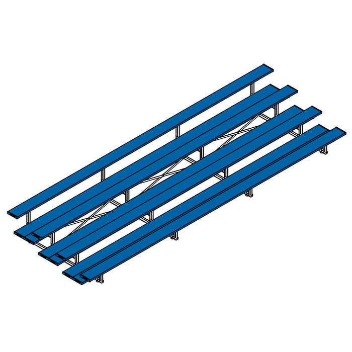 Bleacher - 21 ft. (4 Row - Double Foot Plank) - Tip & Roll (Powder Coated)