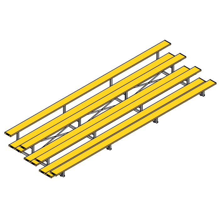 Bleacher - 21 ft. (4 Row - Double Foot Plank) - Tip & Roll (Powder Coated)