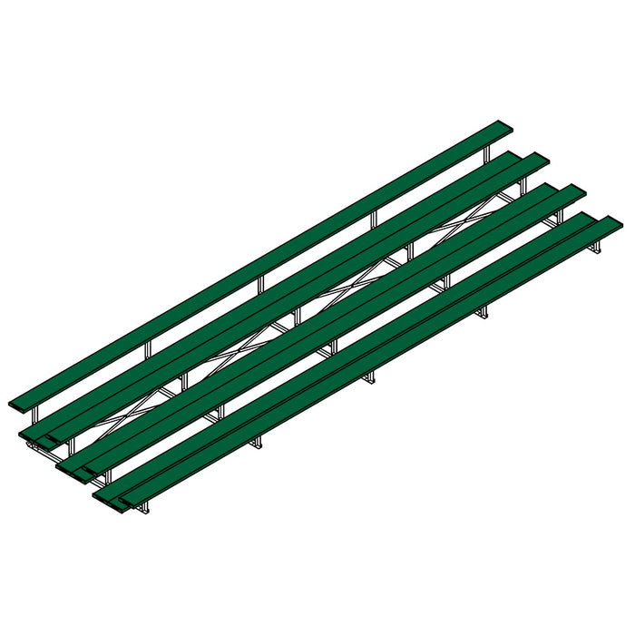 Bleacher - 27 ft. (4 Row - Double Foot Plank) - All Aluminum (Powder Coated)