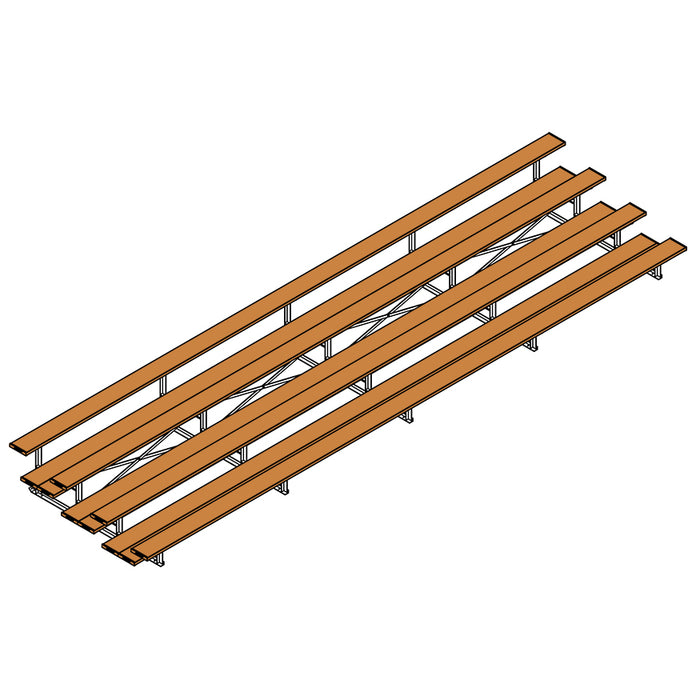 Bleacher - 27 ft. (4 Row - Double Foot Plank) - All Aluminum (Powder Coated)