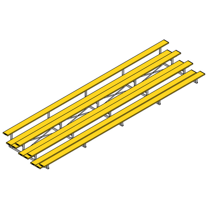 Bleacher - 27 ft. (4 Row - Double Foot Plank) - All Aluminum (Powder Coated)