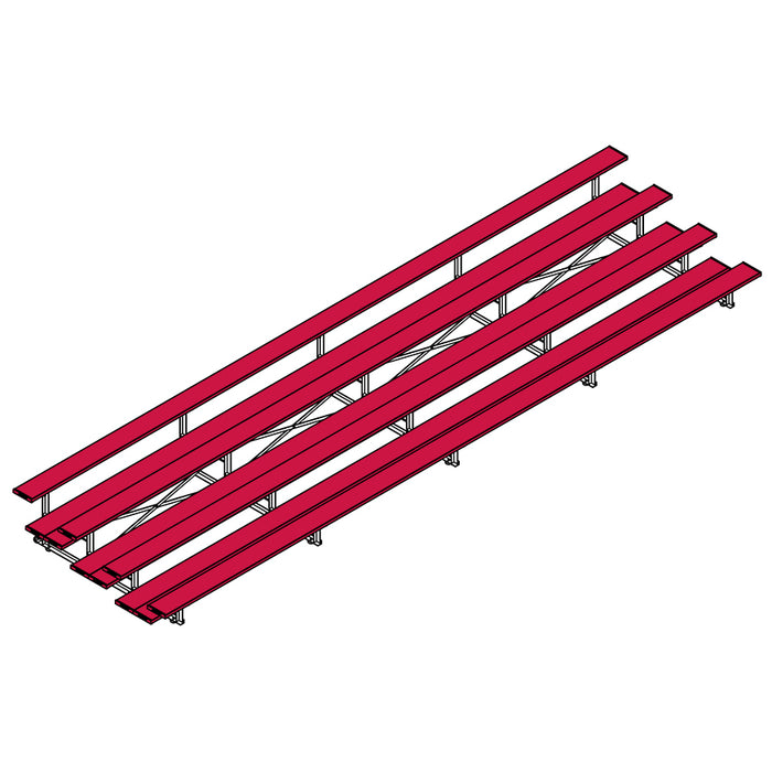 Bleacher - 27 ft. (4 Row - Double Foot Plank) - Tip & Roll (Powder Coated)