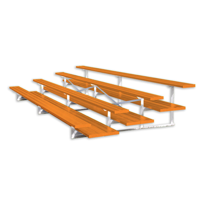 Bleacher - 15 ft. (4 Row - Double Foot Plank) - All Aluminum (Powder Coated)