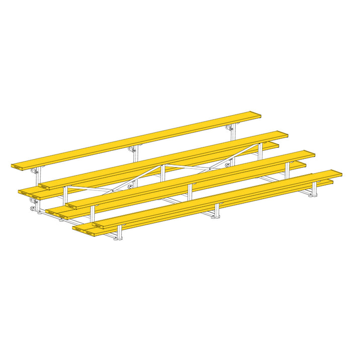 Bleacher - 15 ft. (4 Row - Double Foot Plank) - Tip & Roll (Powder Coated)