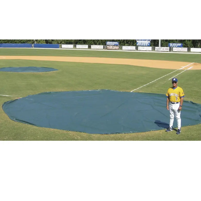 Athletic Connection Wind Weighted Field Tarps - 18' Diameter, Industrial Vinyl-Polyester, UV & Mildew Resistant - SKU: 1323580