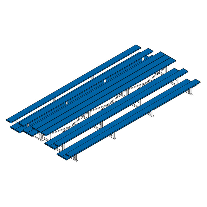 Bleacher - 21 ft. (3 Row - Double Foot Plank) - Back-To-Back - Powder Coat