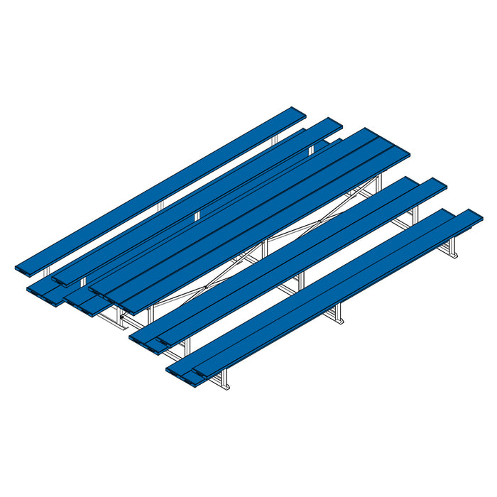 Jaypro Back-to-Back Bleacher – 15 ft. (3 Row, Double Foot Plank, Powder-Coated) – SKU: BTDP-3PC