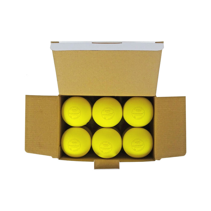 Gladiator Lacrosse BOX OF 12 OFFICIAL LACROSSE GAME BALLS – YELLOW – MEETS NOCSAE STANDARDS, SEI CERTIFIED