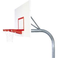 Athletic Connection Mega-Duty Steel In-Ground Basketball System - 42" x 60" Graffiti-Resistant Steel Backboard, Galvanized Steel Pole, Double Rim - SKU: 20020077