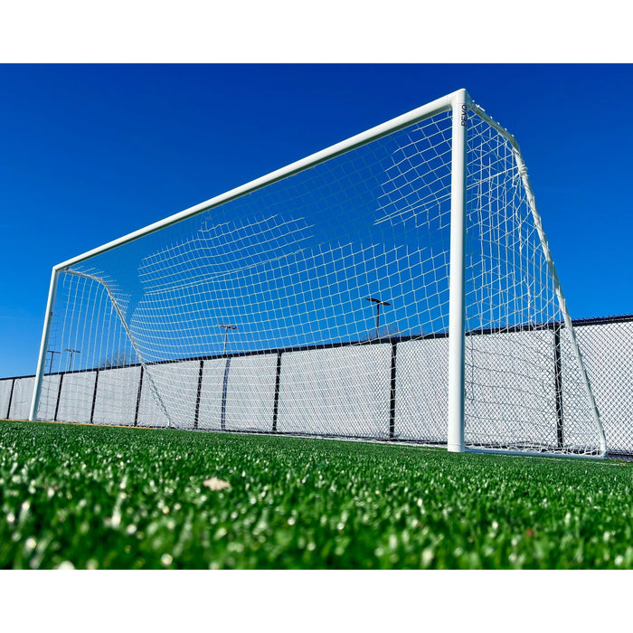 PEVO Channel Series soccer goal, angle view