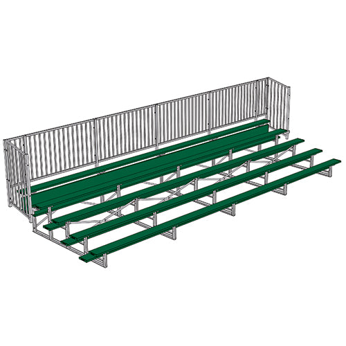 Bleacher - 27 ft. (5 Row - Single Foot Plank with Guard Rail) - Enclosed (Powder Coated)