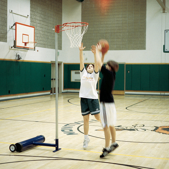 Jaypro P.E. Standard Basketball Goal Adapter with Goal & Net – Fits 2 in. Uprights – SKU: EZNB-10