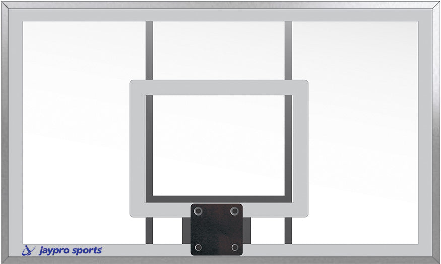 Jaypro Wall-Mounted Basketball Backstop – Adjustable Height, 65" Glass Backboard, Flex Goal, Edge Padding – SKU: WM-65