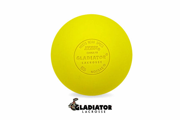 GLADIATOR LACROSSE PACK OF 6 OFFICIAL LACROSSE BALLS – YELLOW – MEETS NOCSAE STANDARDS, SEI CERTIFIED