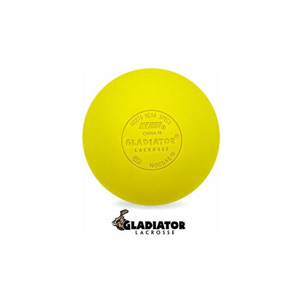 GLADIATOR LACROSSE PACK OF 6 OFFICIAL LACROSSE BALLS – YELLOW – MEETS NOCSAE STANDARDS, SEI CERTIFIED