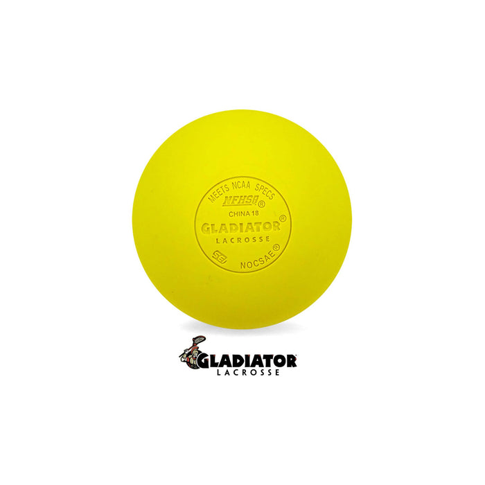 Gladiator Lacrosse BOX OF 12 OFFICIAL LACROSSE GAME BALLS – YELLOW – MEETS NOCSAE STANDARDS, SEI CERTIFIED