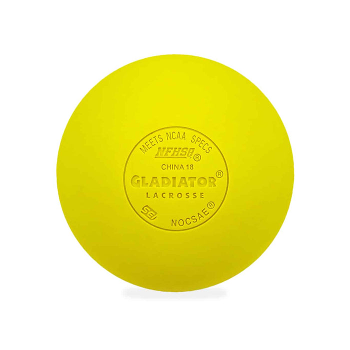 Gladiator Lacrosse Single Official Lacrosse Balls – Yellow – Meets Noscae Standards, SEI Certified