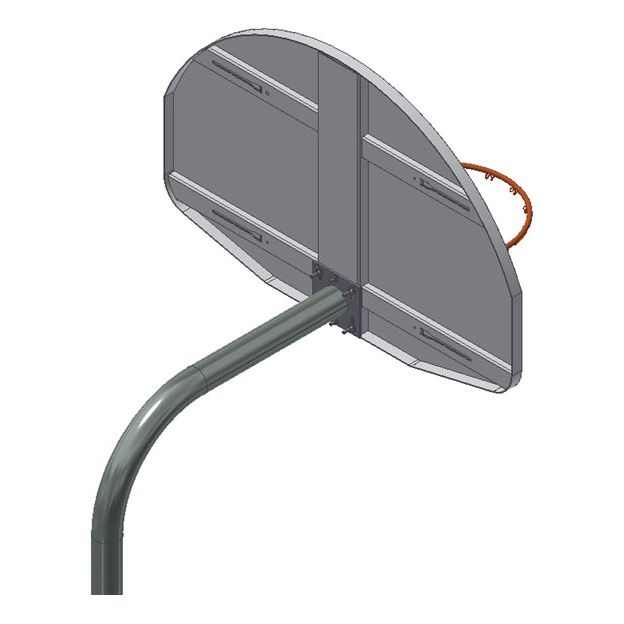Gared Standard Duty Playground 4-1/2" O.D. Unbraced Gooseneck Post w/ 4' Extension - GNA45