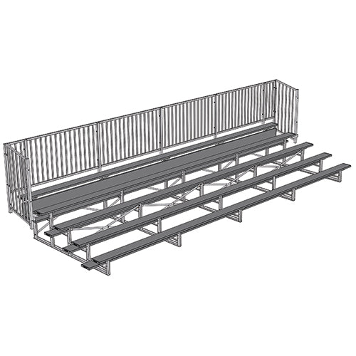 Bleacher - 27 ft. (5 Row - Single Foot Plank with Guard Rail) - Enclosed (Powder Coated)