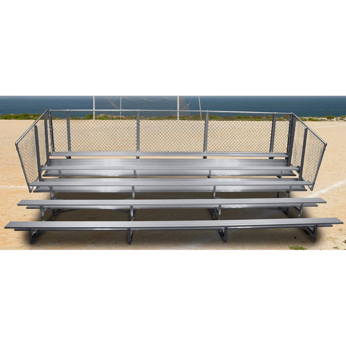 Gared Spectator Stationary Bleacher - 5 Row, 21' with Guardrail - SKU: GSNB0521
