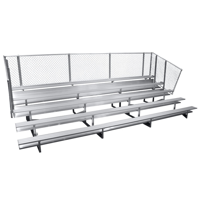 Gared Spectator Stationary Bleacher - 5 Row, 27' with Guardrail - SKU: GSNB0527