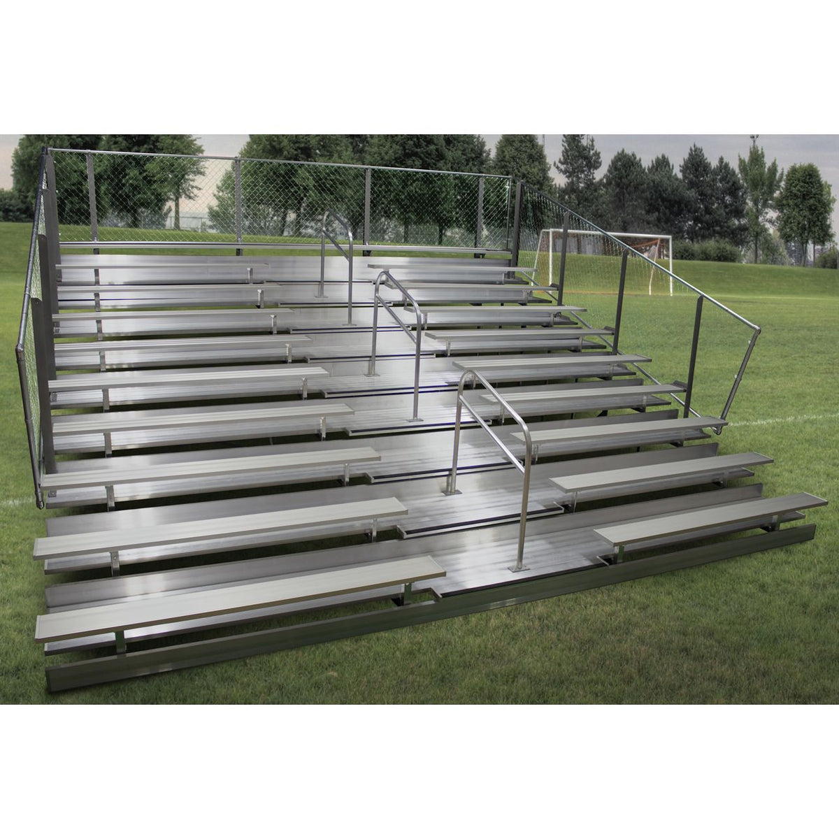 Bleacher Ramp Gared Spectator Stationary Bleacher - 15' (8 Row, Aisle) - SKU: GSNB08 ...