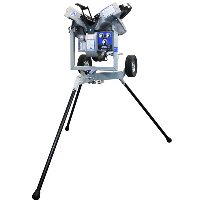 Sports Attack Hack Attack baseball pitching machine, control side view