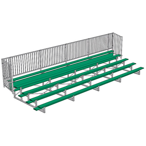 Bleacher - 27 ft. (5 Row - Single Foot Plank with Guard Rail) - Enclosed (Powder Coated)