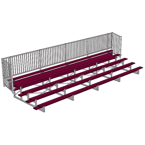 Bleacher - 27 ft. (5 Row - Single Foot Plank with Guard Rail) - Enclosed (Powder Coated)