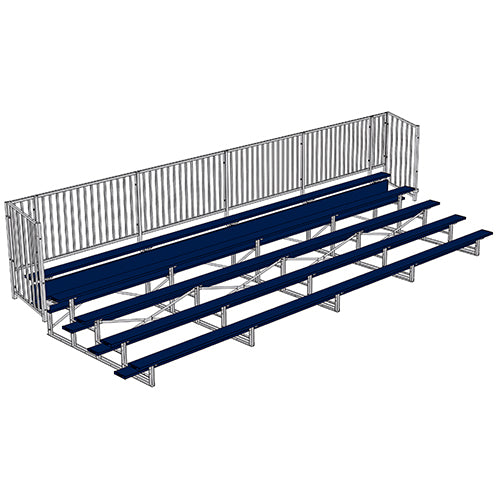 Bleacher - 27 ft. (5 Row - Single Foot Plank with Guard Rail) - Enclosed (Powder Coated)