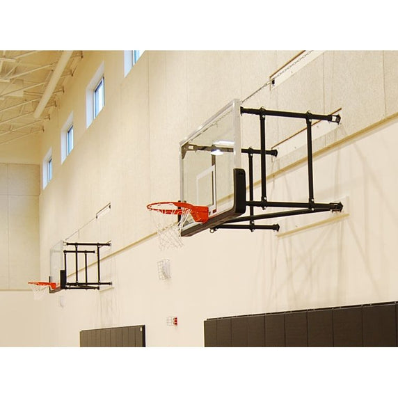 Gared Corner Mount Side-Fold Wall Basketball System w/ Glass 9'-12' - P2500-9124GL