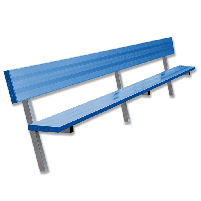 Player Bench with Seat Back - 15 ft. - In-Ground (Powder Coated)