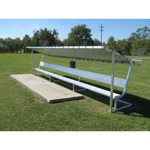 PEVO Sports Covered Team Bench with Canopy, Aluminum (21 ft)
