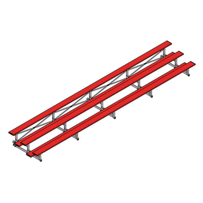 Bleacher - 27 ft. (3 Row - Single Foot Plank) - Tip & Roll (Powder Coated)