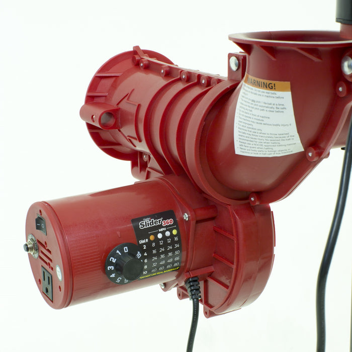 Heater Sports Slider Lite 360 Cricket Ball Bowling Machine - 110 Volt, Variable Speed, Auto Feeder - SKU: SL129CM110V
