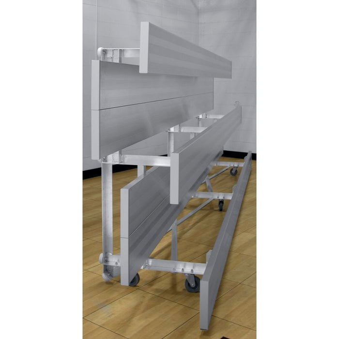 Gared Spectator Tip n' Roll Bleacher - 21', 3 Row, Foot Plank - SKU: TRB0321DF