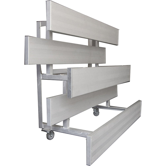 Gared Spectator Tip n' Roll Bleacher - 15', 3 Row, Foot Plank - SKU: TRB0315