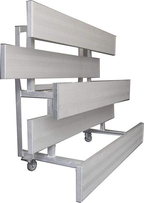 Gared Spectator Tip n' Roll Bleacher - 21', 3 Row, Foot Plank - SKU: TRB0321