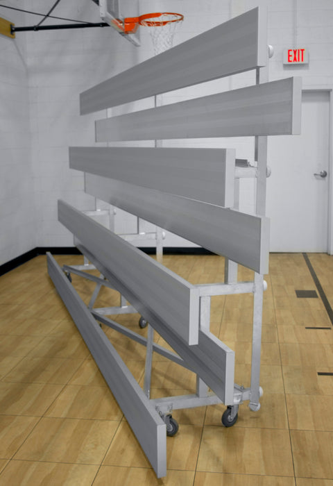Gared Spectator Tip n' Roll Low Rise Bleacher - 7'6", 4 Row - SKU: TRB0408LR