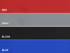PEVO covered bench canopy colors: red, grey, black, blue