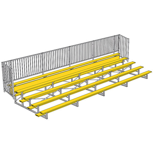 Bleacher - 27 ft. (5 Row - Single Foot Plank with Guard Rail) - Enclosed (Powder Coated)