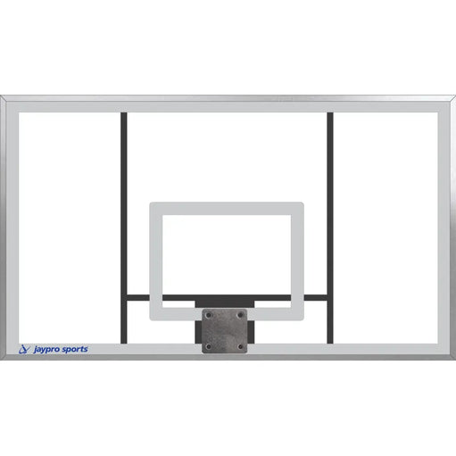 Jaypro Basketball System – Straight Post (5-9/16 in. Pole with 6 ft. Offset, 72 in. Acrylic Backboard, Playground Breakaway Goal) – SKU: SPA6-AC-UB