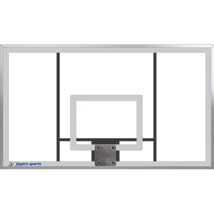 Jaypro Basketball System – Straight Post (4-1/2 in. Pole, 4 ft. Offset) with 72 in. Acrylic Backboard and Double Rim Goal – SKU: SPA4-AC-DR